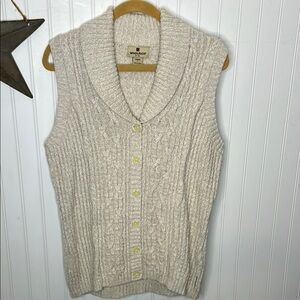 Woolrich Stone Heather Ramie Cotton Sweater Vest Size Large